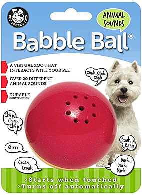 Pet Qwerks Animal Sounds Babble Ball Interactive Chew Toy