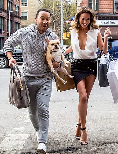 Chrissy Teigen and John Legend - National Rescue Dog Day