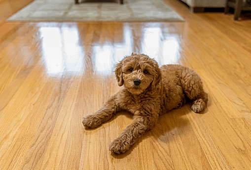 Are Pomeranians Hypoallergenic: hardwood floor can reduce allergens