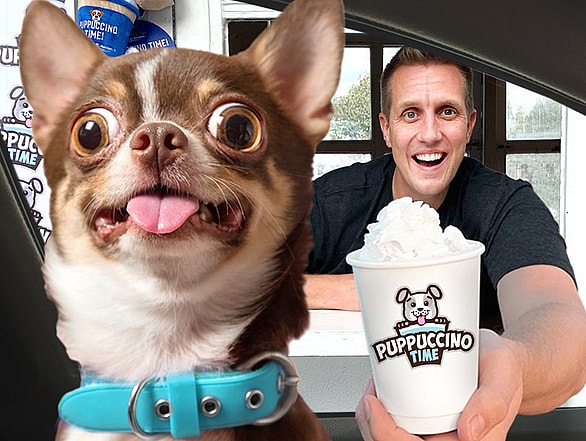 puppuccino time with Rocky Kanaka