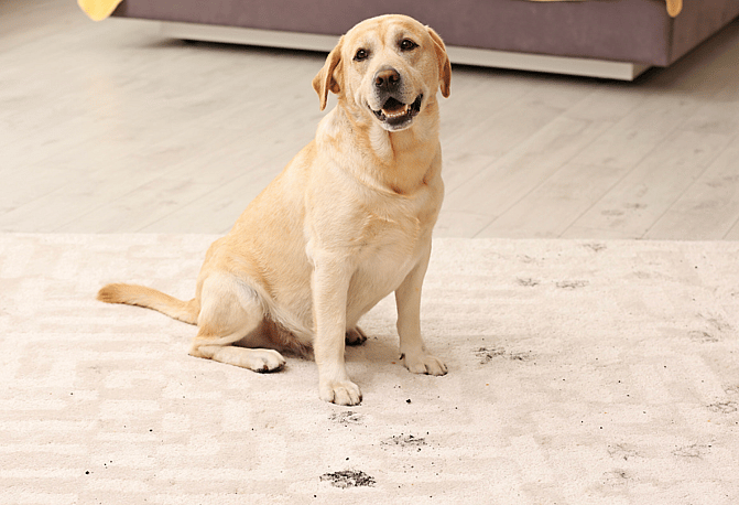 dog brought dirt in home