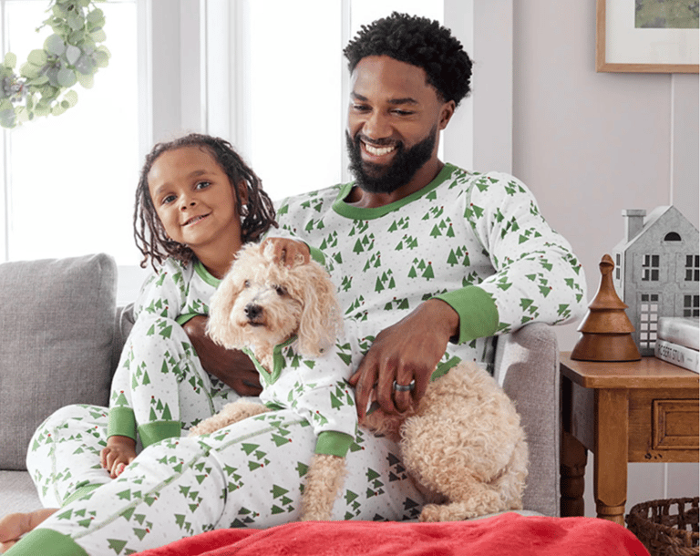 Dog Pajama Sets: Matching dog and owner pajamas