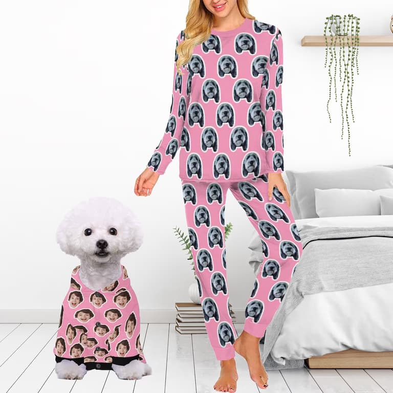 Dog Pajama Sets: Matching dog and owner pajamas