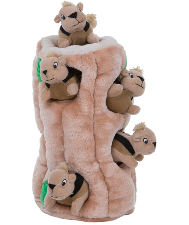 Hide A Squirrel Plush Dog toy puzzle
