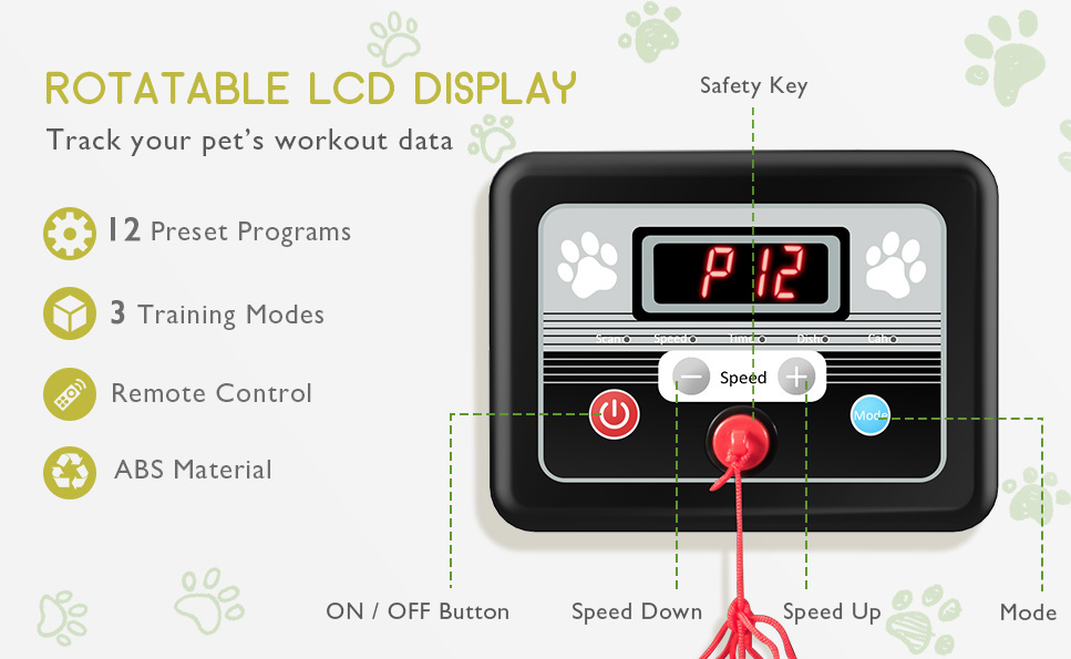 LCD & speed buttons of doggy treadmill