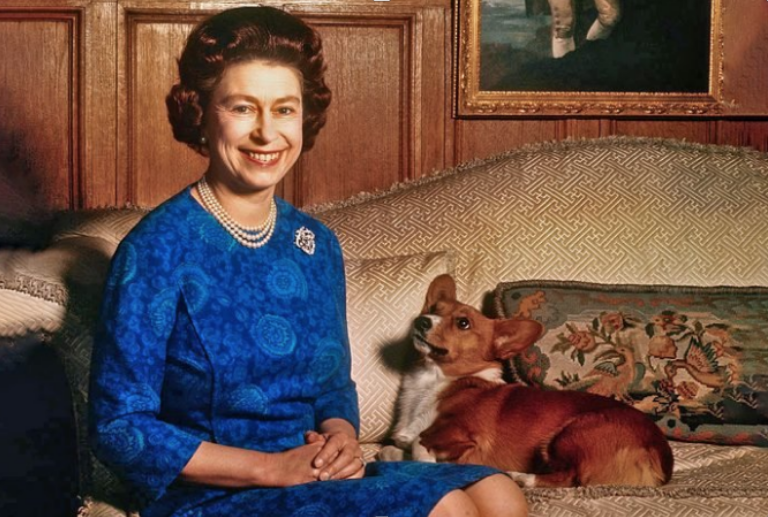 Queen Elizabeth II and her Corgi