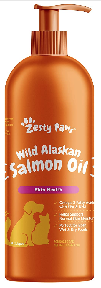 The Best Dog Supplements for Skin & Coat Available on Amazon - Zesty Paws Wild Alaskan Salmon Oil