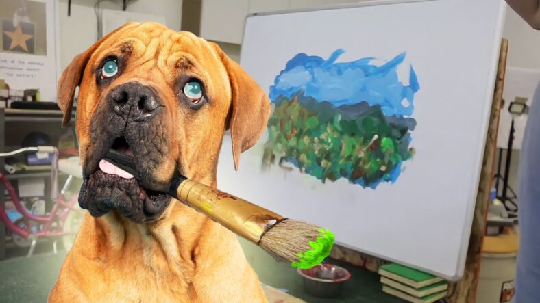 My Blind Dog Tries Painting and I'm SHOCKED how it turned out 😳