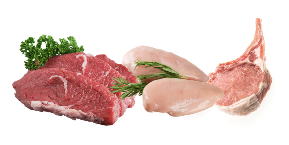 Beef, Chicken, lamb
