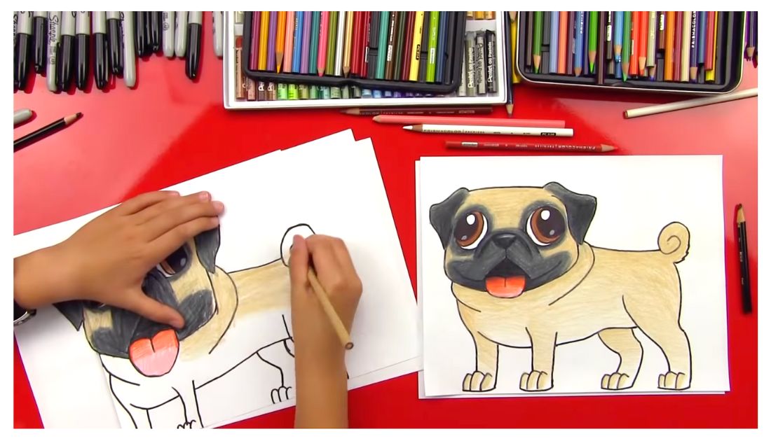 Pug Drawing  How To Draw A Pug Step By Step