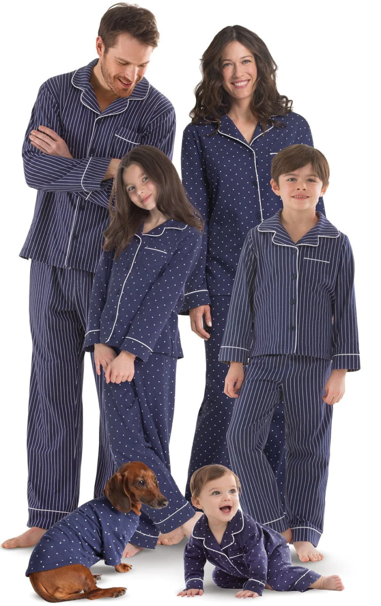 Matching dog and owner pajamas