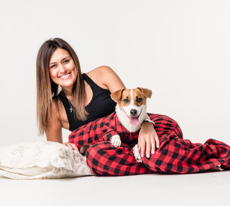 Dog Pajama Sets: Matching dog and owner pajamas
