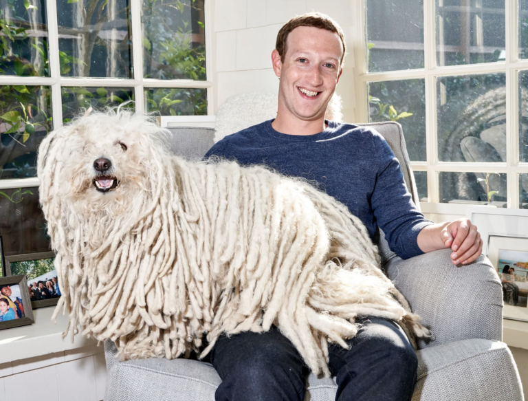 Mark Zuckerberg and his Puli